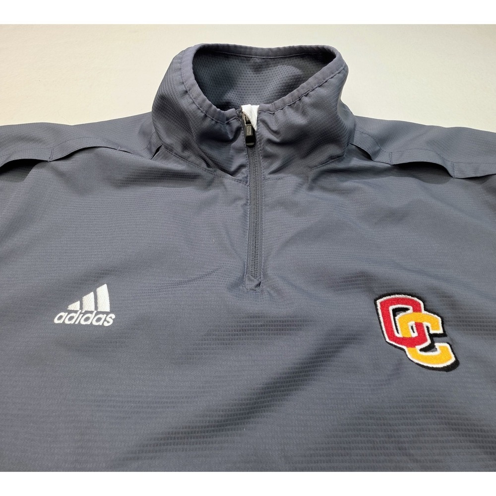 Oberlin College Adidas Jacket Mens XL‎ Pullover Windbreaker Lined Team Issue